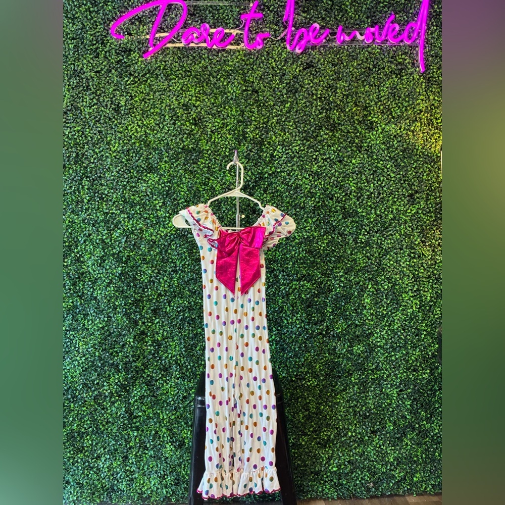 Polka Dot Dress with Pink Bow